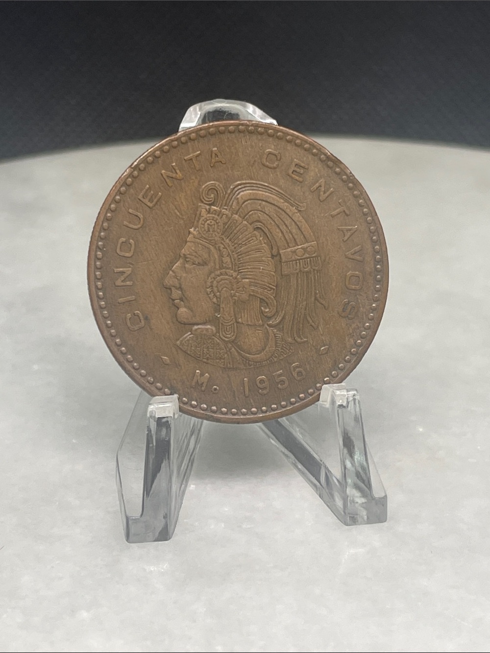 🇲🇽 1956 Mexican 50 Centavos Coin - Copper Uncirculated
